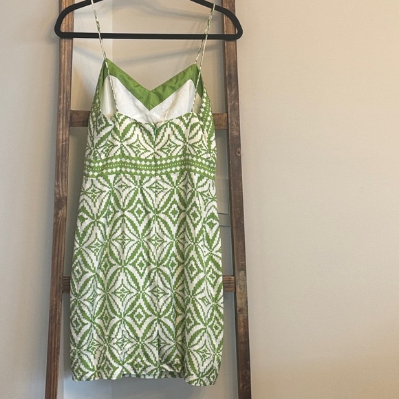Milly of New York Green and White Geometric Mini Dress - Picture 2 of 4